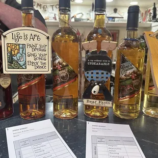 a variety of bottles of wine