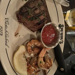 Filet of Beef and Shrimp