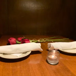 Private table with the curtain allows some privacy for more special dates.