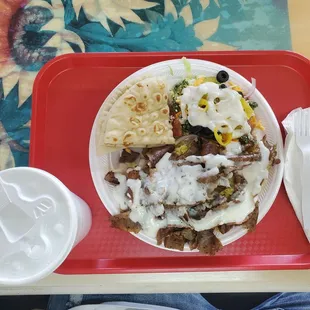 Gyro plate....man this is alot and smells so goooood!! Taste even better!!