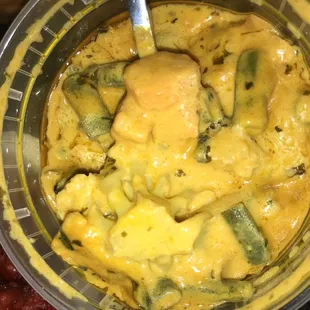 a blender filled with a mixture of food