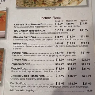 Pizza prices.