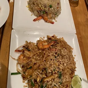 Shrimp Wok Fried Rice, Shrimp Pad Thai