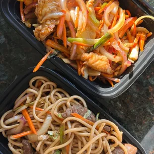 two containers of food