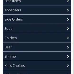 Online menu