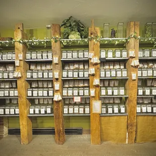 Wall of amazing teas.