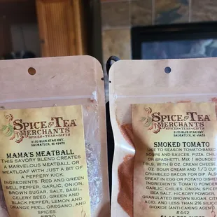 two bags of spice and tea