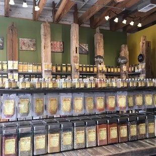 shelves of spices