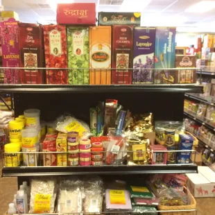 shelves of spices and condiments