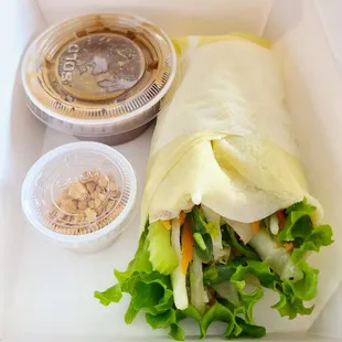 Fresh lumpia with pb sauce