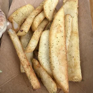 a box of fries and a sandwich