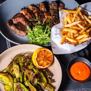 Ribeye, Truffle Fries, Shishito Peppers