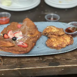 French toast and fried chicken