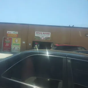 a car parked in front of a building