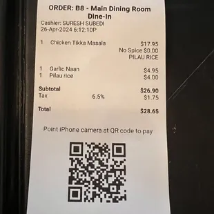 Receipt, a bit pricey but ‍