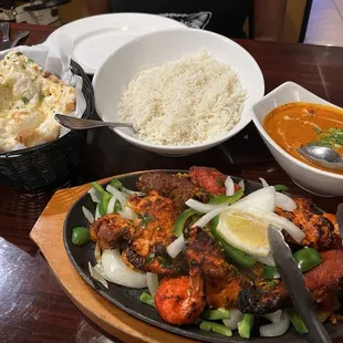 Tandoori platter and chicken tikka masala