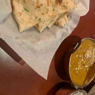 Mughalai Lamb Korma and a side of Garlic Naan