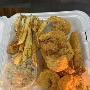 6 5pc Fillet Strips &amp; 6pc Shrimp Plate