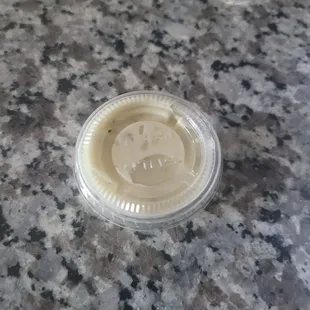 The smallest cup of tartar ever for 10 pcs of fish