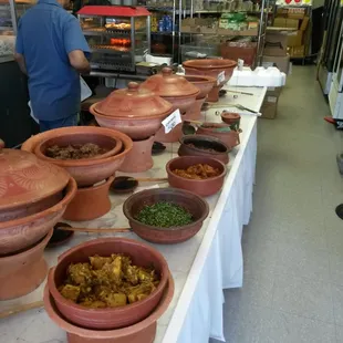 Buffet being set up