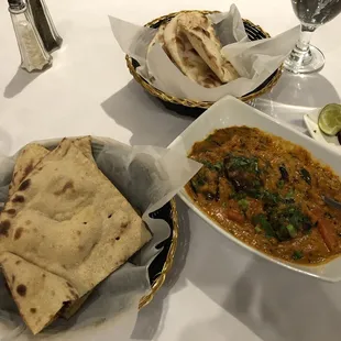 Bhagara Baigan (Eggplant) and Naan