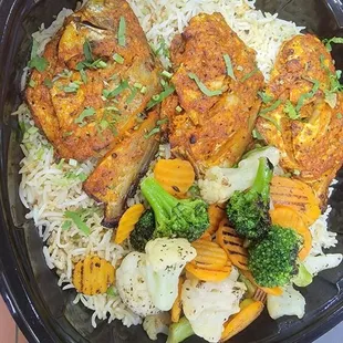 Silver Pomfret served with RIce and salad