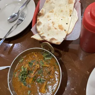 Chicken Karahi, Naan