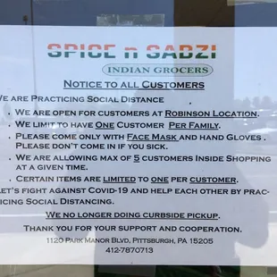 a notice to customers