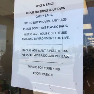a sign in a store window