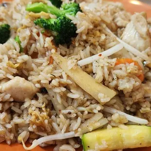 Veggie fried rice with medium spice