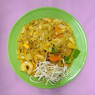 a green plate of food