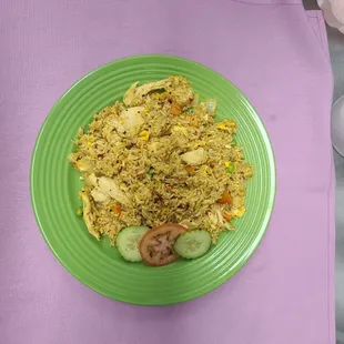 Curry Fried Rice with chicken lunch special.