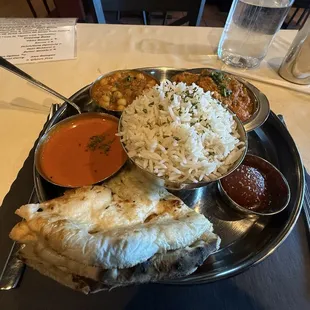 Buffet with traditional curry.