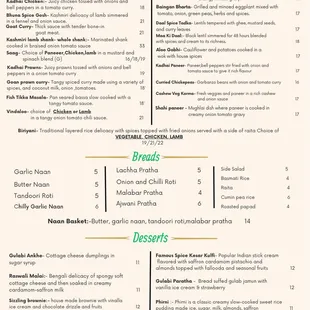 New menu main course