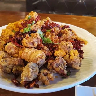 a plate of fried food