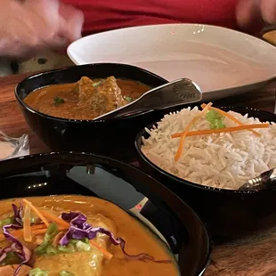 Lamb and salmon dishes