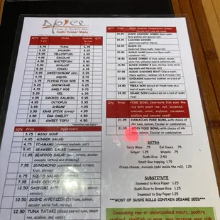 the menu
