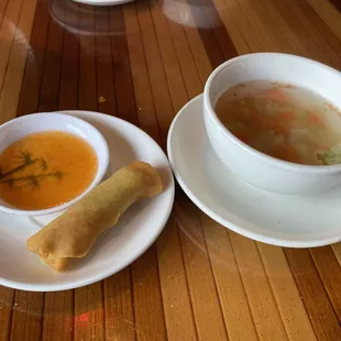 Soup and Spring Roll
