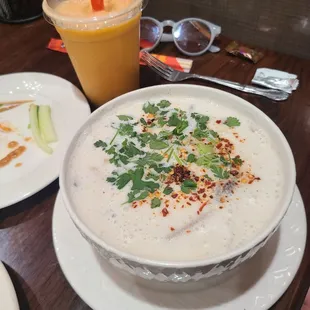 Bubble tea and Coconut soup