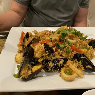 Spicy lemongrass rice , they ask what spice level you want