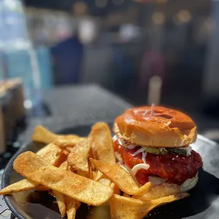 Korean chicken sandwich -  Spice trace signature fries