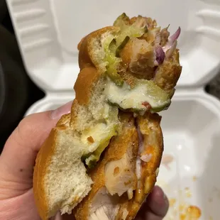 Fried chicken sandwich for $17. Undercooked and fatty.