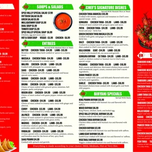 Updated Menu
