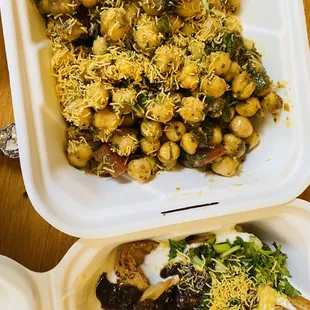 Aloo Tikki Chaat and Papdi Chaat