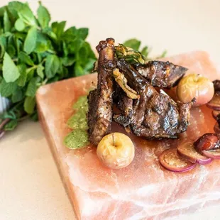 Lamb Chops with Poached Baby Apples
