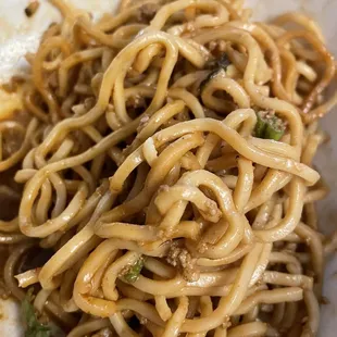 Tan Tan Noodles. Good &amp; carby. I&apos;m a meat gal...needs more meat (but probably doesn&apos;t)