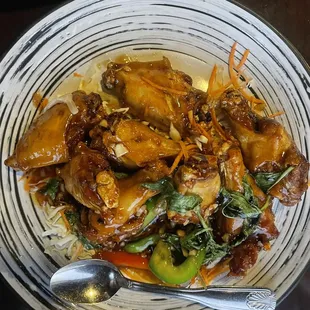 a plate of food on a table