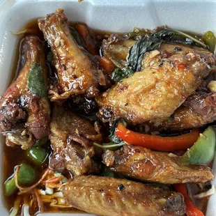 Basil Wings are delicious! Super sauce-y.