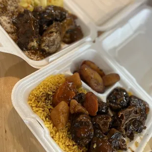 Oxtail and Jerk Chicken