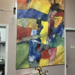 Mural on the wall inside